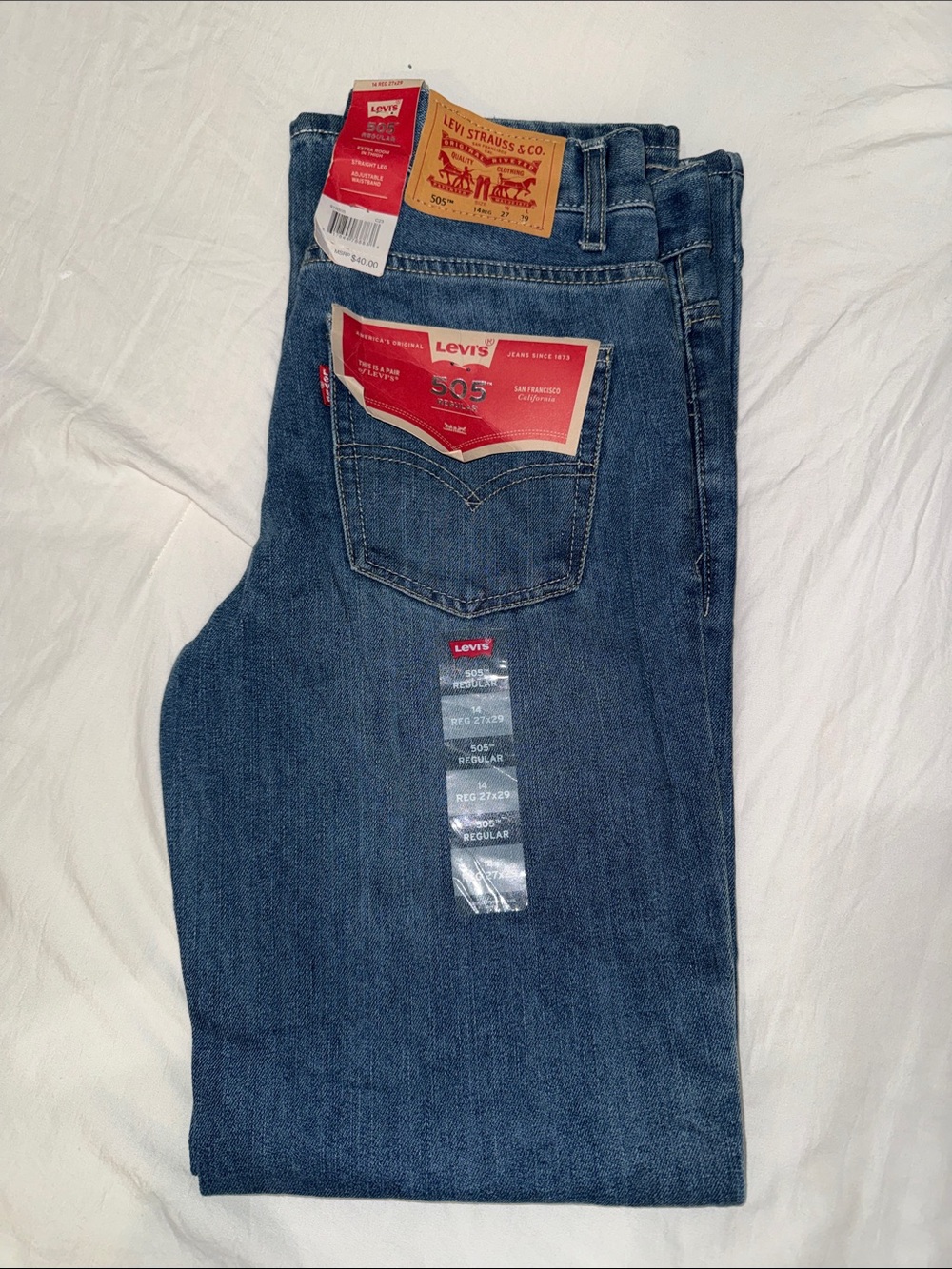 Levi's Kids 505 Straight Leg Jeans - Dark Blue